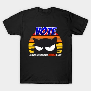 Retro Cat Vote Removes Stubborn Orange Stain T-Shirt